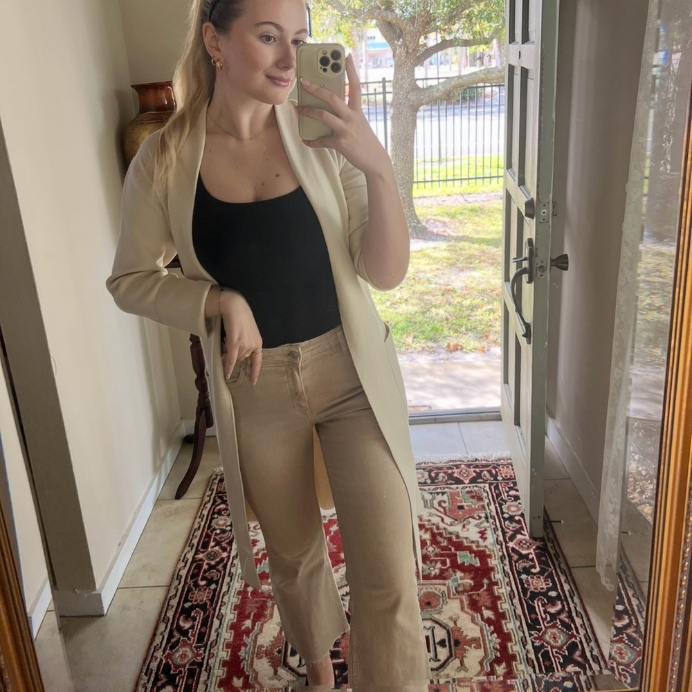 Beige High-Rise Wide Leg Jeans - Women's Beige Jeans